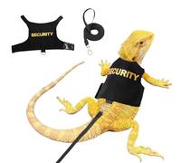 Leashes Bearded Clothes With Leash Set For Small Pig Apparel Outdoor Walking Training Harness Hand Made Costume Photo Prop (Black, 11.5cm)