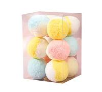 leasote 12Pcs/Box Cat Toys Balls, Multicolor Cat Plush Toy Balls for Kitten Training and Play, Soft Interactive Kitten Plush Toys for Indoor Cats L