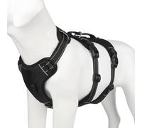 leasote Adjustable Pet Harness No Pull Vest Escape-Proof Breathable Step-in Buckle Large Dog Chest Black XL