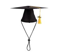 leasote Adjustable Pet Hat Charming Headgear Graduation with Tassel Cats Dogs Cosplay Collar Accessories for Party Photos Travel Bachelor's Black