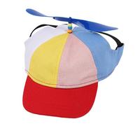 Leasote Adorable Rainbow Sunproof Breathable Dog Baseball Cap - Hats for Summer Outdoor, Adjustable Rainbow Helicopter Top Hat for Small Dogs Cats Red M