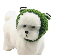 leasote Autumn Pet Hat Cute Pet Hat Hand-Knitted 3D Frog Eye Pet Hat for Cats Dogs Autumn/Winter Pet Headwear Green M