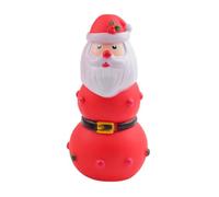 leasote Christmas Elk Shaped Pet Toy Interactive Bite-resistant Rubber for Dogs with Built-in Sound Squeaker Teeth-cleaning Design Xmas Santa Claus