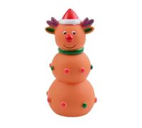 leasote Christmas Elk Shaped Pet Toy Interactive Bite-Resistant Rubber for Dogs with Built-in Sound Squeaker Teeth-Cleaning Design Elk