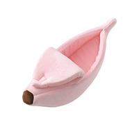leasote Cute Banana Cat Bed House, Keep Warm Cloth Soft Bed Cat Sleeping Mat, Lovely Pet Supplies for Cats Kittens Bed Pink 52 * 20 * 15cm