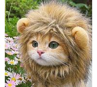 leasote Cute Cat Lion Mane Costume, Halloween Costume Cat Lion Mane Wig for Cats and Small Dogs, Funny Pet Headwear Cat Hats for Halloween Christmas, Parties, Photo Shoots Lion S