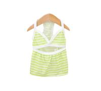 leasote Dog Bikini Swimsuit, Summer Dog Bikini Set for Small Dogs, Stripe Print Bikini Sling, Spring Summer Puppy Dog Dress for Small Girl Dogs Photography Prop Costume Green M