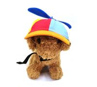 leasote Dog Hat, Dog Propeller Hat with Ear Holes, Adorable Rainbow Sunproof Breathable Dog Baseball Cap- Hats for Summer Outdoor, Adjustable Rainbow Helicopter Top Hat for Small Dogs Cats Orange L
