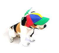 leasote Dog Hat, Dog Propeller Hat with Ear Holes, Adorable Rainbow Sunproof Breathable Dog Baseball Cap- Hats for Summer Outdoor, Adjustable Rainbow Helicopter Top Hat for Small Dogs Cats Green S