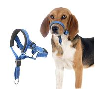 Leasote Dog Muzzle - Head Halter Collar for Dog, Blue, Polyester, Adjustable Loop, Behavior Control Without Pain, Medium Dogs