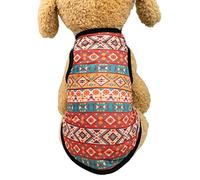 leasote Dog Shirts, Round Neck Ethnic Style Printing Puppy Sweatshirt, Breathable Pet Printed T-Shirts for Small Medium Large Boy Girl Doggie Cats Yellow XL