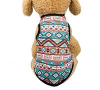 leasote Dog Shirts, Round Neck Ethnic Style Printing Puppy Sweatshirt, Breathable Pet Printed T-Shirts for Small Medium Large Boy Girl Doggie Cats White L