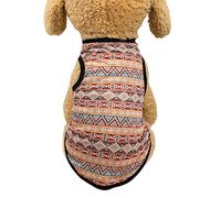 leasote Dog Shirts, Round Neck Ethnic Style Printing Puppy Sweatshirt, Breathable Pet Printed T-Shirts for Small Medium Large Boy Girl Doggie Cats Coffee 2XL