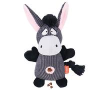 leasote Dog Squeaky Toys, Durable Dog Cat Chew Toys, Donkey Shape Stuffed Animals Pet Plush Toy, Interactive Pet Toy Skill Training Food Hiding Toy Grey