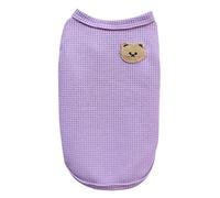 leasote Dog T-Shirt,Colorful Puppy Sweatshirt with Small Bear Pattern,Breathable Pet Clothes Small Medium Large Boy Girl Doggie Cats Daily Wear Purple L