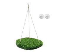 leasote Enrichment Toy Bed Activity Puzzle Mat Hanging Reptile Bed Reptile Hammock Adjustable Rope Hanging Bed for Small Pets Round