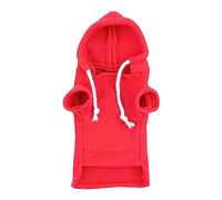 Leasote Ferret Clothes: Cute Solid Color Drawstring Hooded Sweatshirt - Thick Fleece, Foreleg Elastic, Red S