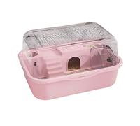 leasote Hamster Cage - Transparent Acrylic Habitat for Small Animals | Includes Exercise Wheel & Water Bottle | Ideal for Hamsters, Rats, Gerbils & Guinea Pigs | Measures 11.8H Inches Pink