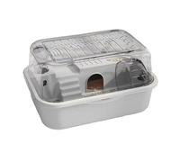 leasote Hamster Cage - Transparent Acrylic Habitat for Small Animals | Includes Exercise Wheel & Water Bottle | Ideal for Hamsters, Rats, Gerbils & Guinea Pigs | Measures 11.8H Inches Grey