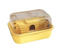 leasote Hamster Cage - Transparent Acrylic Habitat for Small Animals | Includes Exercise Wheel & Water Bottle | Ideal for Hamsters, Rats, Gerbils & Guinea Pigs | Measures 11.8H Inches Yellow