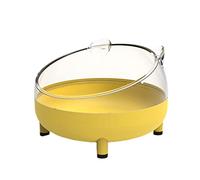 leasote Hamster Sand Bath Container, Hamster Sand Bath Box, Transparent Big Space, Avoid Kicking Sand Out, Easy to Clean, for Dwarf Hamster, Syrian Hamster Yellow