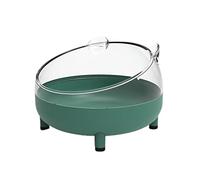 leasote Hamster Sand Bath Container, Hamster Sand Bath Box, Transparent Big Space, Avoid Kicking Sand Out, Easy to Clean, for Dwarf Hamster, Syrian Hamster Dark Green