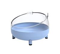 leasote Hamster Sand Bath Container, Hamster Sand Bath Box, Transparent Big Space, Avoid Kicking Sand Out, Easy to Clean, for Dwarf Hamster, Syrian Hamster Blue