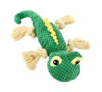 leasote Indestructible Dog Toy Smart Dog Toy Pet Toy Knitted Cartoon Lizard Shape Bite-Resistant Stress Relief Squeaky Dog Cat Chew Toy Green