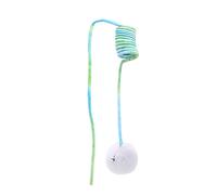 leasote Interactive cat Toys for Indoor Cats,Retractable Hanging Door Cat Toy, Plush Toy Self-Adhesive Elasticity Playing Ball Kitten Pet Toy (Green)