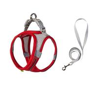 leasote No Pull Pet Harness Lightweight Dog Vest Sure Here's A Product Title for with Leash Breathable Mesh Reflective Step-in Adjustable Buckle Escape-Proof Red S