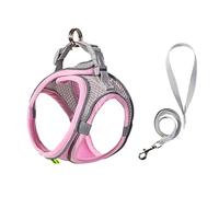 leasote No Pull Pet Harness Lightweight Dog Vest Sure Here's A Product Title for with Leash Breathable Mesh Reflective Step-in Adjustable Buckle Escape-Proof Pink M