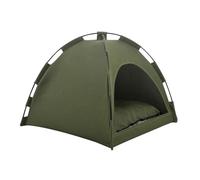 leasote Outdoor Cat House, Cat Tent Bed with Canopy,Portable Cat Bed with Soft Mat, Cat Tent Nest for Indoors Outdoors Travel, Scratch-Resistant, Easy to Assemble Army Green S