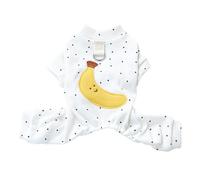 leasote Pet Apparel with Banana Pattern Black Polka Dot Dog Loungewear Breathable Spring Summer Traction Ring Dots Clothes for Small Medium XL