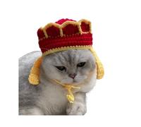 leasote Pet Hat, Knitted Pet Hat Cat Hats Handmade Crochet Frog God of Wealth Costume, Frog Cat Costume God of Wealth Costume, Pet Headwear for Small Cats Dogs G S