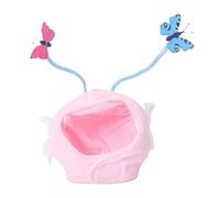 leasote Plush Adorable Butterfly Wings Pet Hat for Cat Dog Christmas Easter Party Costume Pet Headwear, Pet Headgear for Photo Props Pink