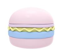 leasote Raised Cat Bowl, Cute Hamburger Cat Food Water Bowl, Safe Silicone Elevated Dog Bowls Cat Dishes, Fun Slow Feeder Pet Bowls for Anti Vomiting Pink