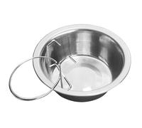 Leasote Stainless-Steel Dog Bowls - Hanging Pet Bowl with Hook, Dog Crate Bowl, Bunny Feeder, Silver-L