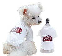 leasote Summer Pet T Shirt for Small Medium Puppy Stylish Letter Printing Dog Two Legged Shirts Pet Cat Dog Pullover Clothes for Dogs Boy Girl White S