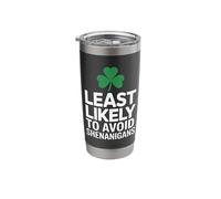 Least Likely to Avoid Shenanigans St Patricks Stainless Steel Insulated Tumbler