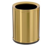 LEASYLIFE 12L/3Gal Antique Brass Bathroom Trash Can,brushed brass garbage can,Small gold wastebasket for office,hotel,restuarant,bank,bathroom,bedroom (gold 12)
