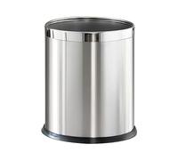 LEASYLIFE 2.6Gallon/10L，Open top Trash can，Wastebasket for Hotel，Office，Store，Metal Trash bin Without lid (Silver)