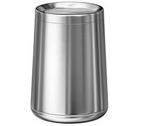 LEASYLIFE 8L/2.1GAL Brass Garbage can，Brushed Nickel Bathroom Trash can with Lid,Stainless Steel,Samll Wasebasket for Bathroom,Powder Room,Bedroom,Laundry Room (silver-32-8l)