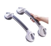 LEATALE Shower Grab Bars for Seniors 2 Pack,16.8" Suction Shower Handle with Safety Indicator, No-Drill Bathroom Safety Rails for Elderly, Bathtub & Tile/Glass (Gray)