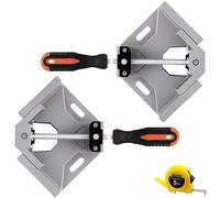 LEATBUY Angle Clamps 2pcs 90 Degree Corner Right Holder Welding Clamp, Vise Adjustable Swing Bench Tool, Perfect for Carpenter Wood-Working Engineering with a Tape Measure (Grey)