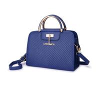 Leath Objects Serenity Vegan Leather Handbag for Women | Spacious & Durable | Everyday Use | PU Leather | Dark Blue, Navy, Western, Navy, Western, Navy blue, Western