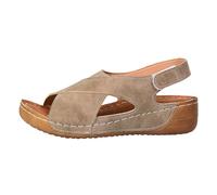 Leather 2026 Wedge Sandals for Women Spring Solid Dressy Retro Trendy Summer Thick Sole Plus Size Comfy Peep Toe Hook and Loop Wedding Western Ladies Casual Summer 2026 Cutes Y2K
