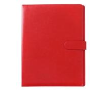 Leather A4 Folder Multifu Business Contract Meeting Binder Learning Supplies Office Desktop Organizer Envelope File Holder(Red)