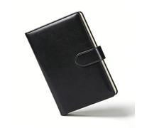 Leather A5 Notebook, PU Leather A5 (215x145mm) Journal with Lined Pages, Ribbon & Pen Loop for Office School Home Business Writing & Note Taking 200 Pages (100 Sheets) Journal for Women & Men Black