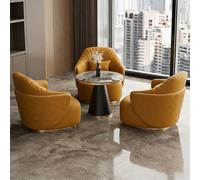 Leather Accent Chair - Quilted Barrel Design with Elegant Stitching for Hotel Lobby, Restaurant and VIP Lounge Seating