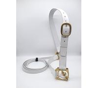 Leather Adjustable Horse show Halter White with Chain lead X-Full, Full, Cob, Pony, Shetland, Mini Shetland (SHETLAND)